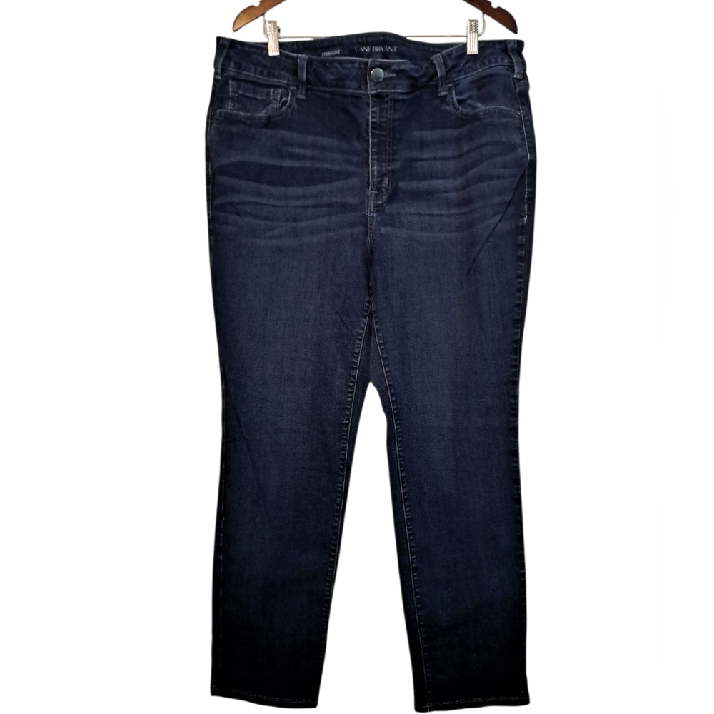 Lane Bryant Dark Blue Denim Straight Leg Jeans 24R Excellent!!